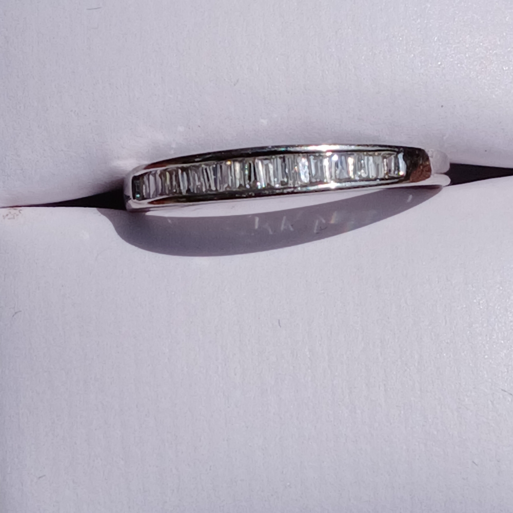 14K White Gold Channel Set Baguette Diamond Ring - Picture 3 of 12
